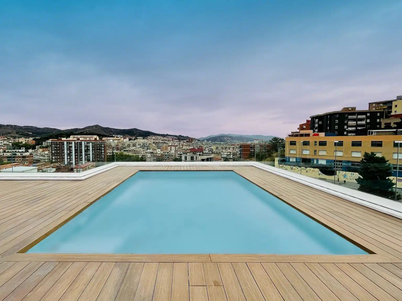Swimming pool of the PS building in Horta, Barcelona